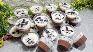 CARA MEMBUAT PUDING CUP CHOCOLATOS SUSU OREO [upl. by Aeslehs]