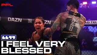 The Queen of the Cage 👑 Cris Cyborg defeats Larissa Pacheco at pflsuperfights battleofthegiants [upl. by Lledal]