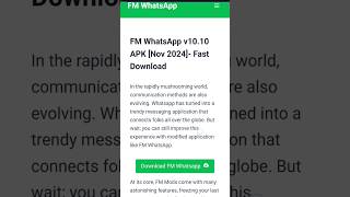 Fm whatsapp update kaise kare  fm whatsapp download kaise kare  fm whatsapp version 1010 update [upl. by Yerxa]