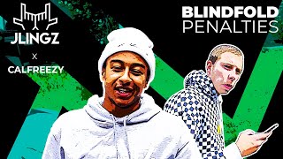 CALFREEZY VS LINGARD Blindfolded Penalty Challenge  Youtuber vs Pro  Jesse Lingard [upl. by Sikram]