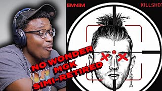 FIRST TIME REACTING TO EMINEM  KILLSHOT Official Audio MGK DISS [upl. by Arleta]