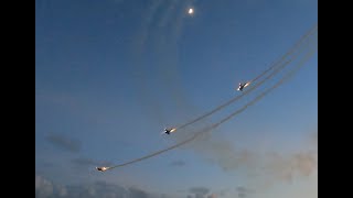 Titan Aerobatic T6 Texans Night Lights Display Stuart Florida [upl. by Vannie]