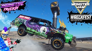 Monster Jam INSANE Crashes Freestyle and High Speed Jumps  Wreckfest [upl. by Erdna]