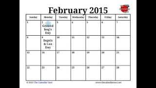 February 2015 Calendar  The Calendar Spot [upl. by Ettenyl]