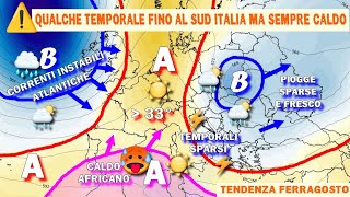 METEO NUOVA SETTIMANA AUMENTANO I TEMPORALI ANCHE AL CENTROSUD CON CALDO PROTAGONISTA SULLITALIA [upl. by Viveca]