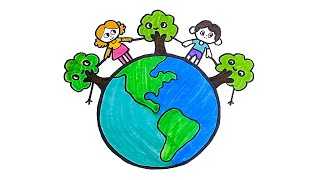 Environment Day drawing Save Environment Drawing earth day drawing [upl. by Suravaj]