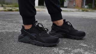 Nike air HUARACHE triple black unboxing  on feet Español [upl. by Isaac883]