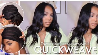 QUICKWEAVE FOR BEGINNERS REALISTIC SEWIN LOOK FINE HAIRTYPE ft ISEEHAIR [upl. by Knoll]