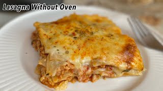 Chicken lasagna recipe with very easy and basic ingredients  Without oven lasagna recipe [upl. by Rehctelf875]