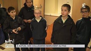 LE FEUILLETON  À Autun ces collégiens marchent au pas [upl. by Neddie39]