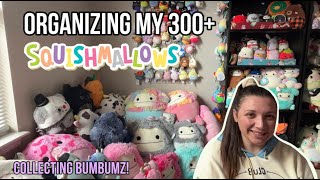 Organizing my 300 Squishmallow collectionAGAIN  I started collecting Bum Bumz VLOG [upl. by Enimajneb]