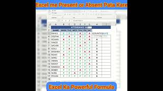 excel sheet present absent [upl. by Pickering175]