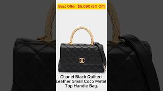 Chanel Black Quilted Leather Small Coco Metal Top Handle BagShorts [upl. by Agustin]