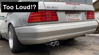 Resonator And Muffler Delete On Mercedes SL500 M119 R129 In Cab Sound Clips And Overall Review [upl. by Reiter718]