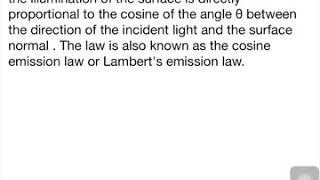 Photometry 3 Lambert’s cosine law [upl. by Ettesel]