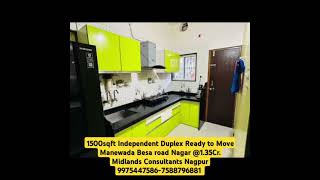 1500sqft Independent duplex ready to move at Manewada Besa road Nagpur 135Cr 9975447586 [upl. by Peria56]