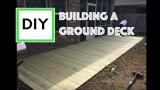 DIY for Beginners How to build a ground level deck with instructions and time lapse [upl. by Morrill724]