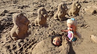 Elsa and Anna toddlers play in the sand [upl. by Korrie609]