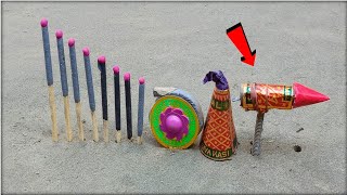 Diwali rocket with ground Chakkar and Anar Amazing experiment  matches experiment experiment [upl. by Nnylidnarb]