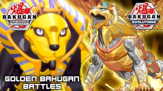 First GOLDEN BAKUGAN Battle in Every Season  Bakugan Evolutions Geogan Rising amp Armored Alliance [upl. by Resneps]