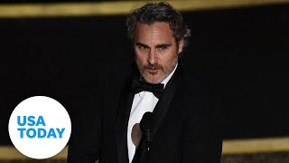 Joaquin Phoenix gives emotional speech at the 2020 Oscars  USA TODAY [upl. by Raffaj343]