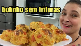 LIVRE DE FRITURA BOLINHO DE ARROZ ASSADO DELICIOSO SIMPLES FÁCIL E RÁPIDO [upl. by Arikihs877]