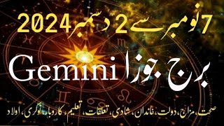 7 Nov to 2 Dec Venus transit Gemini Horoscope 2024 in Urdu luckiest zodiac aries astrology [upl. by Bjork437]