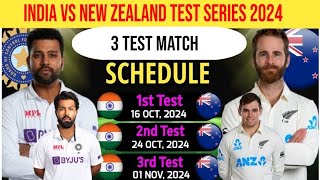 India vs New Zealand Series Schedule 2024  India Next Series  Ind vs Nz Test Series 2024 Schedule [upl. by Zil]