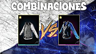 CHAQUETA JERSEY BEISBOL NEGRO VS CHAQUETA CORREDOR AZUL  COMBINACIONES DE ROPA EN FREE FIRE 2024 😎 [upl. by Marybella]