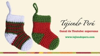 Medias o botitas navideñas en crochet [upl. by Aile193]