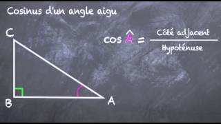 Cosinus dun angle aigu 4eme [upl. by Notle]