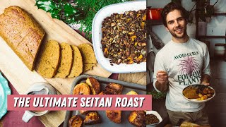 Seitan Roast With Chestnut And Apple Vegan Stuffing  A Roast For Every Occasion [upl. by Akinuahs]