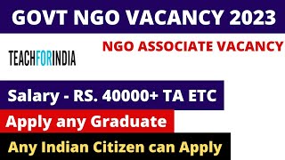 TEACH FOR INDIA NGO VACANCY 202324 SALARY 40000  NGO JOB CIRCULAR ONLINE INTERVIEW NGO JOBS 2023 [upl. by Niffirg566]