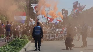 ULTRAS CORTEO PELUZA NORD GALATI  DRUMUL SPRE STADION  Otelul Galati  Unirea Dej  Liga 2 [upl. by Joacimah467]