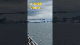 Gordie Howe Bridge Site downriver view 52924 Update [upl. by Aciret885]