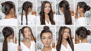 10 EASY HEATLESS BACK TO SCHOOL HAIRSTYLES [upl. by Aihsoek17]