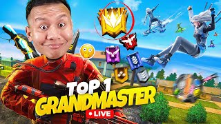 45000 Rank Score Top 1 Grandmaster Live Rank Push V Badge Youtubers 😱 Tonde Gamer freefire live [upl. by Nhtanhoj]