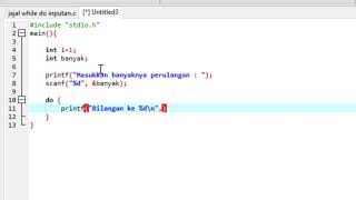 inputan do while pada bahasa C [upl. by Encratis812]