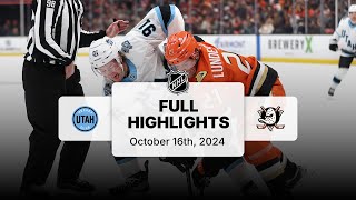 Utah Hockey Club at Ducks  October 16 2024  NHL Full Game Highlights [upl. by Reste]