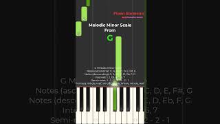 G Melodic Minor Scale quotMusic Theory quot piano harmonic PianoHarmonic [upl. by Kenrick]