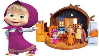 MASHA AND THE BEAR Unboxing of the Bear House Playset Toys Review [upl. by Demb]