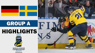 Sweden vs Germany Full Highlights  Group A  2024 IIHF World Junior 12282023 [upl. by Alyhs]