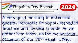 Republic Day Speech in English  Speech On Republic Day  26 January Speech [upl. by Etnwahs]