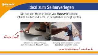 Steinteppich schnell verlegen mit Marmorix®  der flexiblen NatursteinteppichBodenfliese [upl. by Seuguh54]