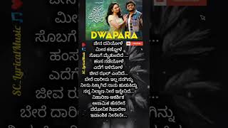 Dwapara kannada lyrical song❤️  Krishnam pranaya sakhi movie viralvideo lyrics trending kannada [upl. by Hutchison]