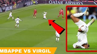 Kylian Mbappé vs Virgil van Dijk Conor Bradley tackle Mbappe Liverpool vs Real Madrid UCL 2024 [upl. by Luas]