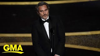 Joaquin Phoenix talks second chances and providing a voice to the voiceless in Best Actor speech [upl. by Ranitta21]