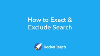 Relevant Results Using Exact and Exclude [upl. by Hayley]