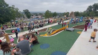 Hundreds welcome Chutes amp Ladders playground to Harrisburg [upl. by Wanids204]