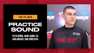 Practice Interview Tyler Herro Jaime Jaquez Jr Bam Adebayo Erik Spoelstra  October 11 2024 [upl. by Talie759]